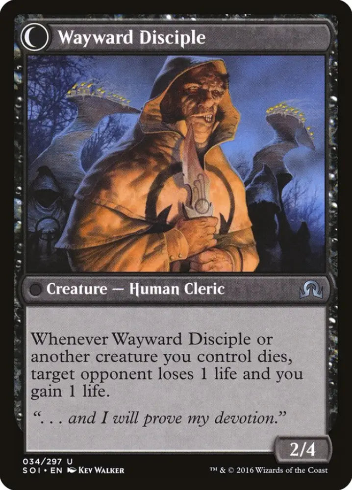 Pious Evangel // Wayward Disciple [Shadows over Innistrad] - MTG Single