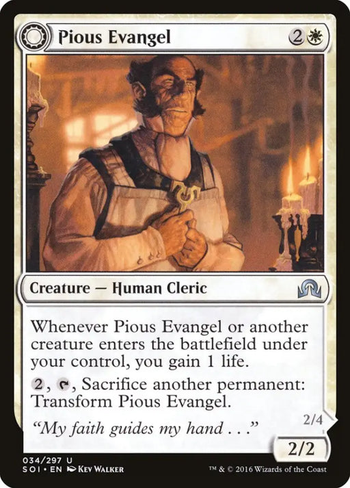 Pious Evangel // Wayward Disciple [Shadows over Innistrad] - MTG Single