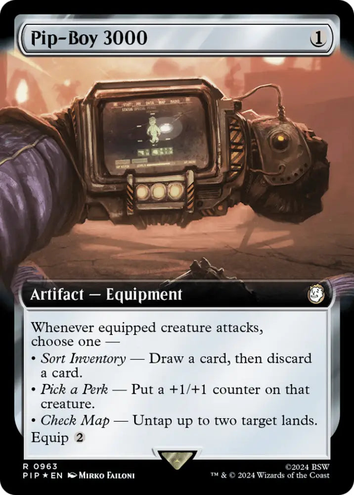 Pip-Boy 3000 (Extended Art) (Surge Foil) [Fallout] - MTG Single