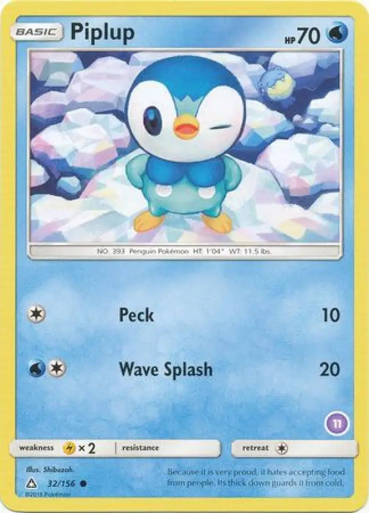 Piplup (32/156) (Deck Exclusive #11) [Sun & Moon: Trainer Kit - Alolan Sandslash] - Pokemon Single