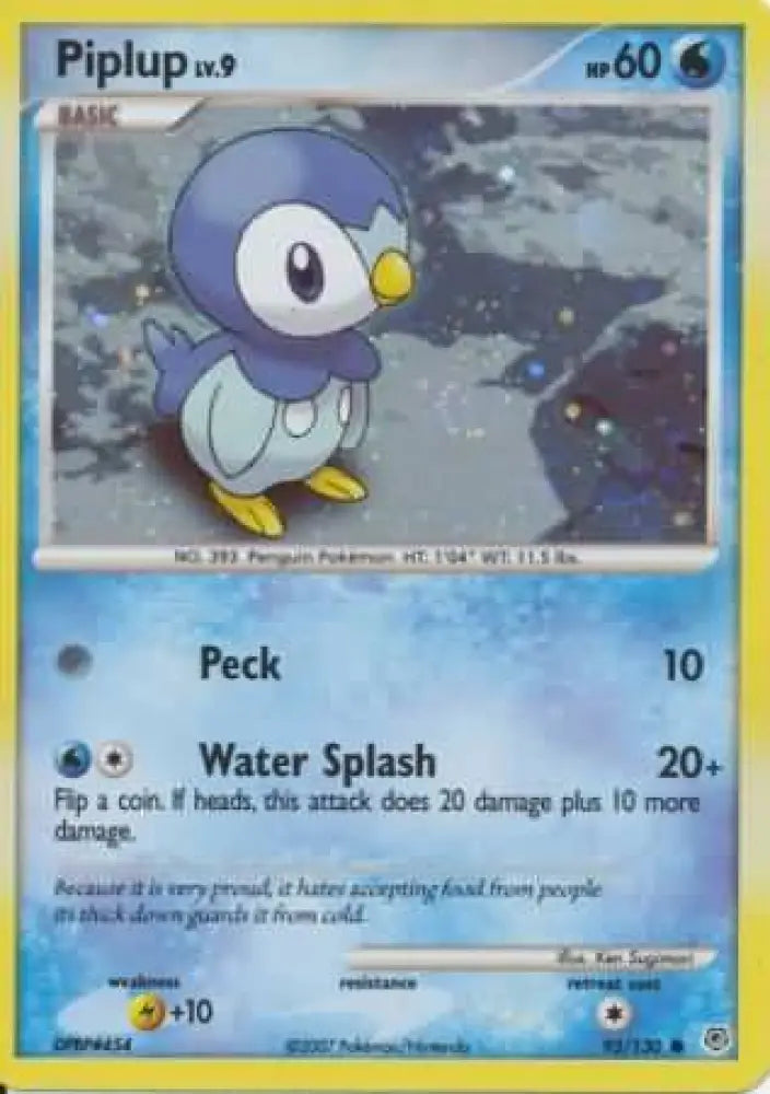Piplup (93/130) (Cosmos Holo) [Diamond & Pearl: Base Set] - Pokemon Single