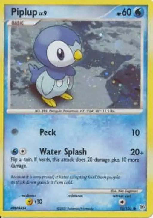 Piplup (93/130) (Cosmos Holo) [Diamond & Pearl: Base Set] - Pokemon Single