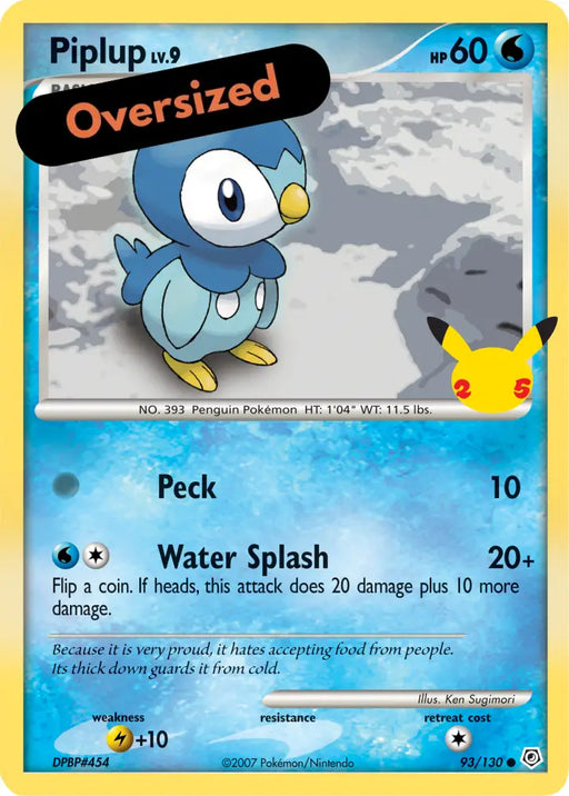 Piplup (93/130) (Jumbo Card) [First Partner Pack] - Pokemon Single