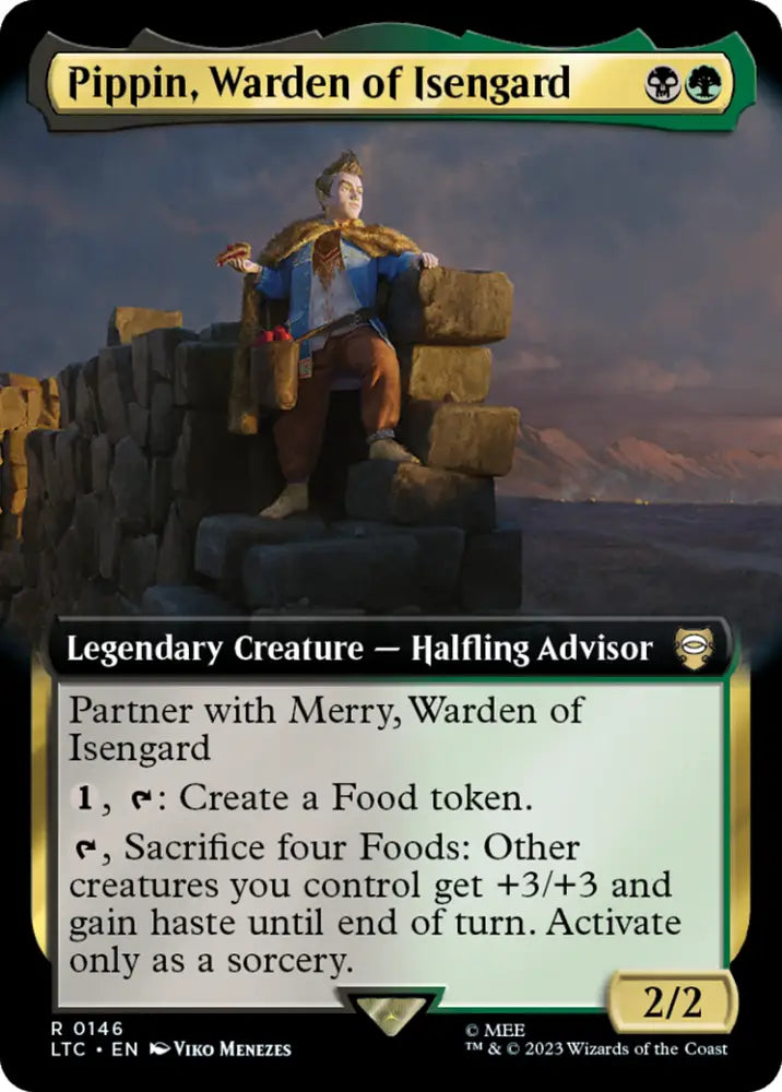 Pippin Warden of Isengard (Extended Art) [The Lord of the Rings: Tales of Middle-Earth Commander] - MTG Single