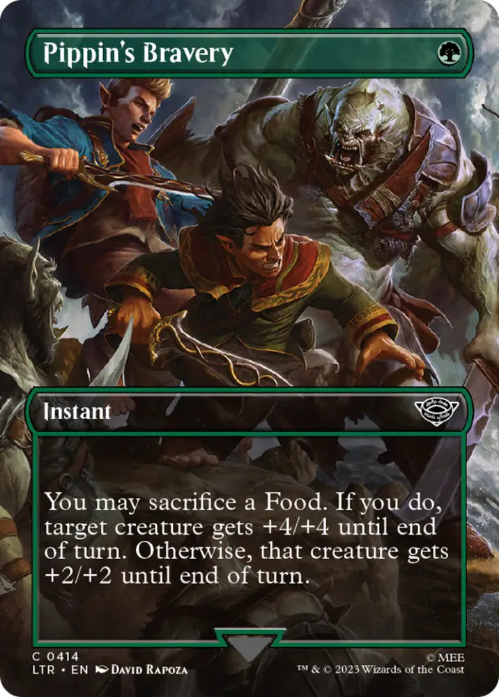 Pippin’s Bravery (Borderless Alternate Art) [The Lord of the Rings: Tales of Middle-Earth] - MTG Single