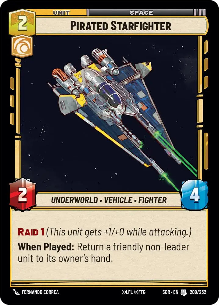 Pirated Starfighter (209/252) [Spark of Rebellion] - Star Wars: Unlimited Single