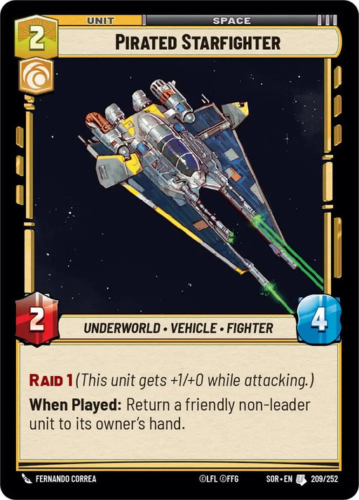 Pirated Starfighter (209/252) [Spark of Rebellion] - Star Wars: Unlimited Single
