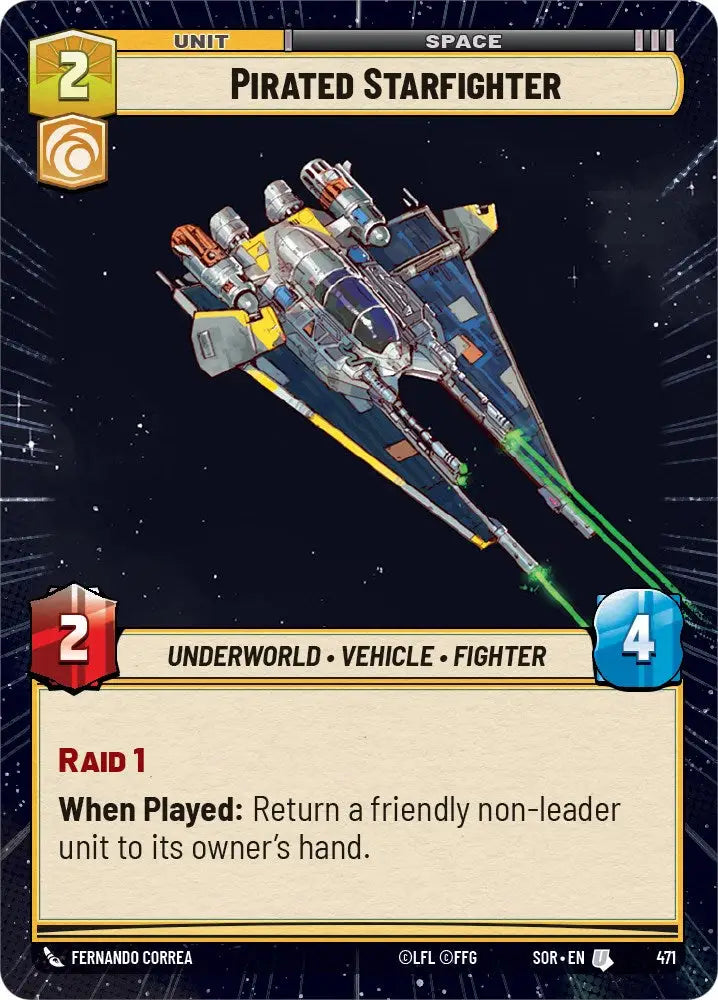 Pirated Starfighter (Hyperspace) (471) [Spark of Rebellion] - Star Wars: Unlimited Single
