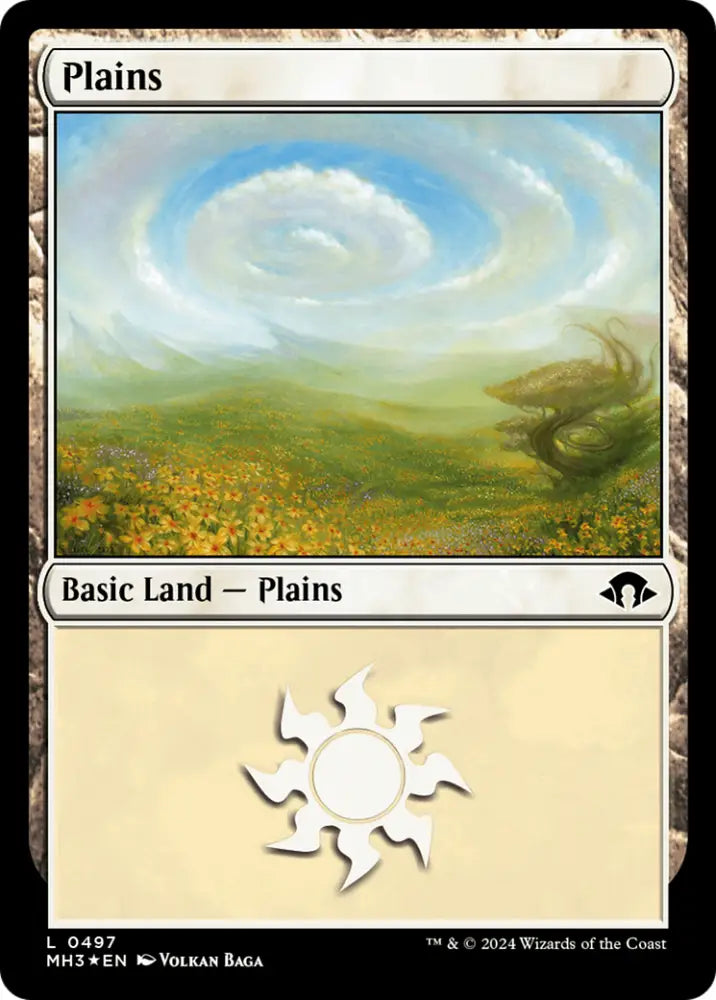 Plains (0497) (Ripple Foil) [Modern Horizons 3] - MTG Single