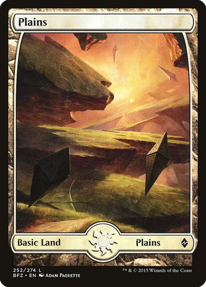 Plains (252) (Full Art) [Battle for Zendikar] - MTG Single