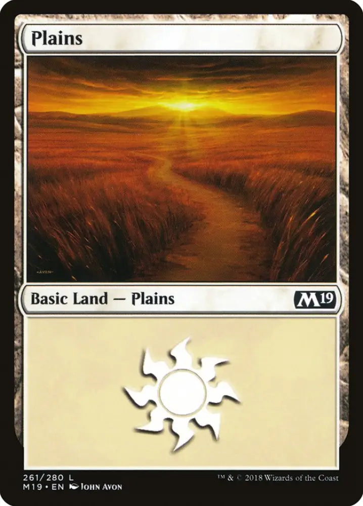 Plains (261) [Core Set 2019] - MTG Single