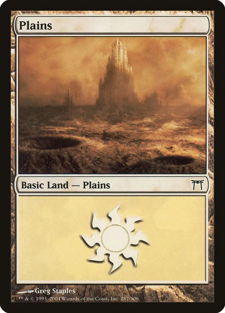 Plains (287) [Champions of Kamigawa] - MTG Single