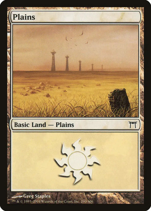 Plains (290) [Champions of Kamigawa] - MTG Single