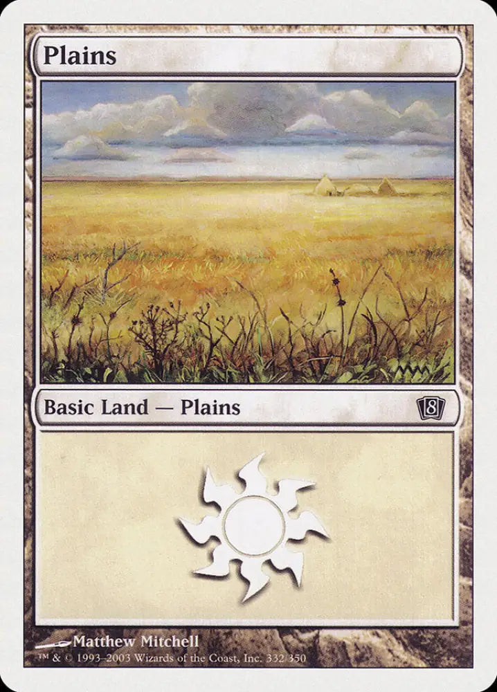 Plains (332) [Eighth Edition] - MTG Single