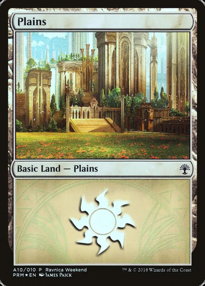 Plains (A10) [Ravnica Allegiance Ravnica Weekend] - MTG Single