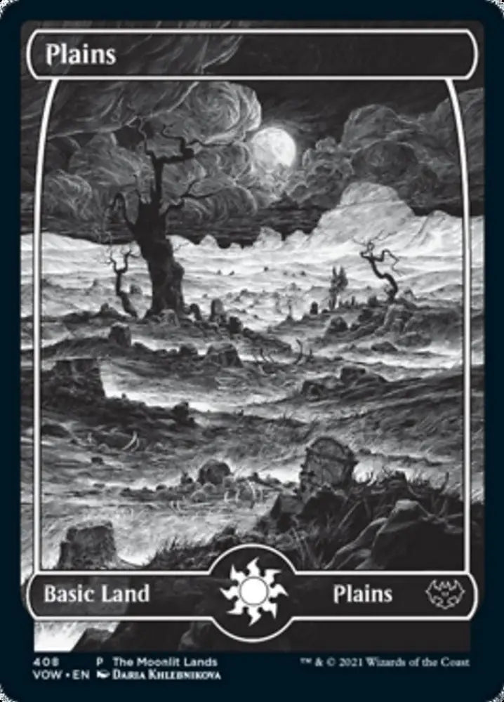 Plains (The Moonlit Lands) (Foil Etched) [Innistrad: Crimson Vow Promos] - MTG Single