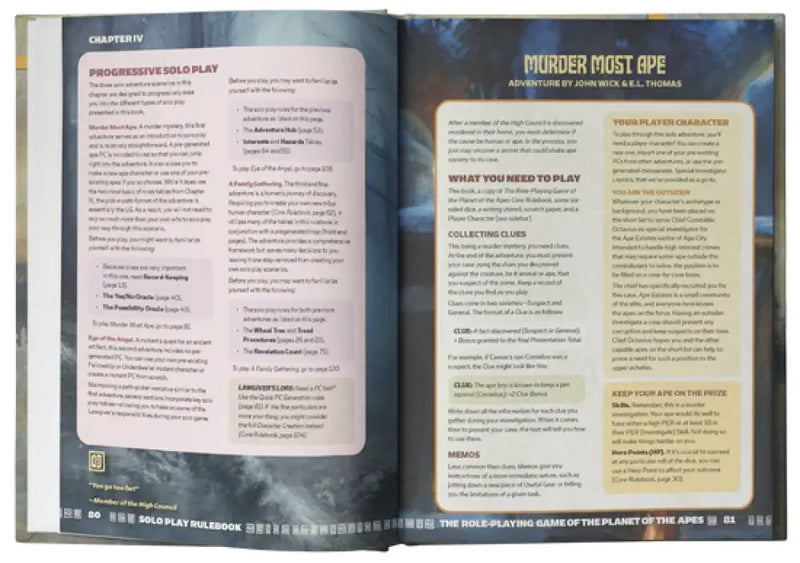 Planet Of The Apes RPG Solo Play Rulebook (EN) - Role Playing Game