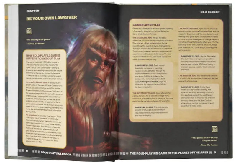 Planet Of The Apes RPG Solo Play Rulebook (EN) - Role Playing Game