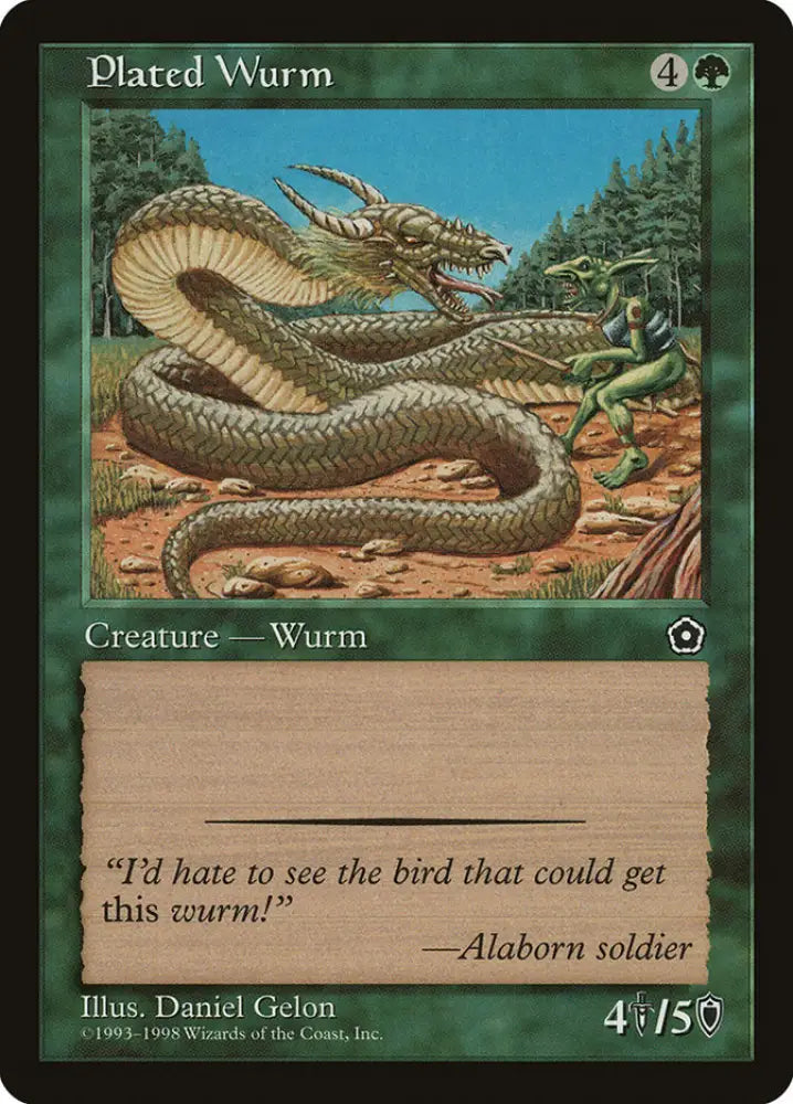 Plated Wurm [Portal Second Age] - MTG Single