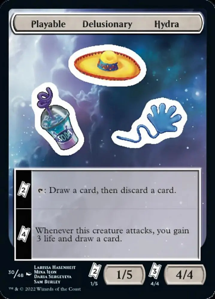 Playable Delusionary Hydra [Unfinity Stickers] - MTG Single