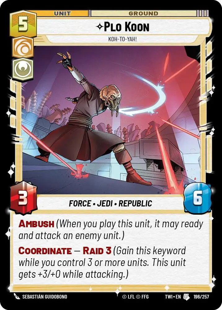 Plo Koon - Koh-to-yah! (196/257) [Twilight of the Republic] - Star Wars: Unlimited Single