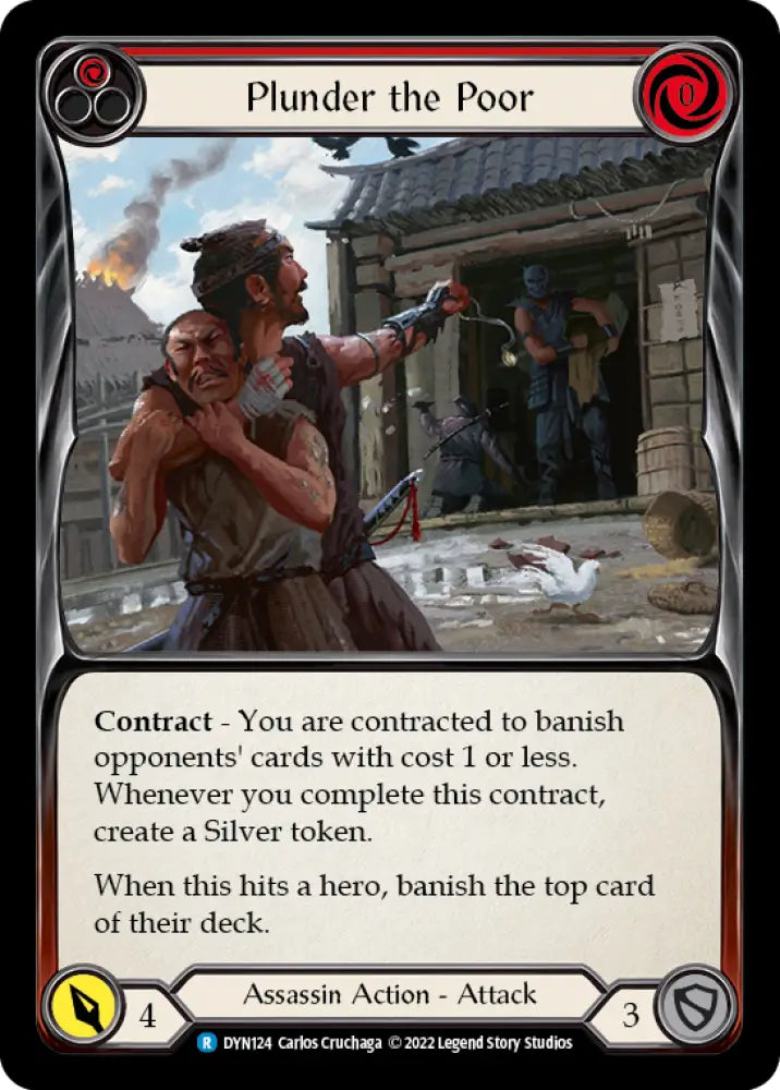 Plunder the Poor (Red) [Dynasty] Rainbow Foil - Flesh And Blood Single