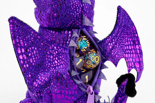 Plush Dice Bag Purple Dragon - D&D