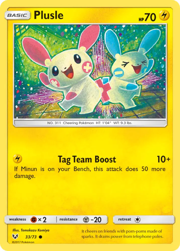 Plusle (33/73) [Sun & Moon: Shining Legends] - Pokemon Single