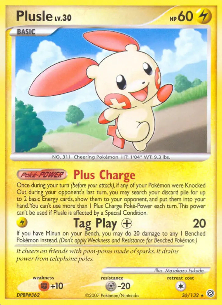 Plusle (36/132) [Diamond & Pearl: Secret Wonders] - Pokemon Single