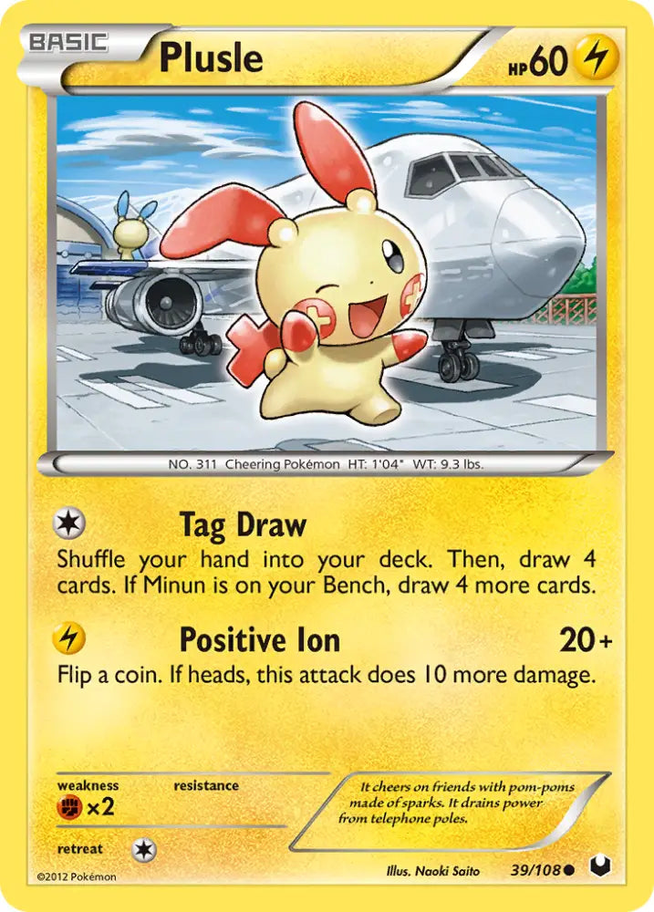 Plusle (39/108) [Black & White: Dark Explorers] - Pokemon Single
