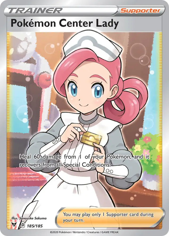 Pokemon Center Lady (185/185) [Sword & Shield: Vivid Voltage] - Pokemon Single