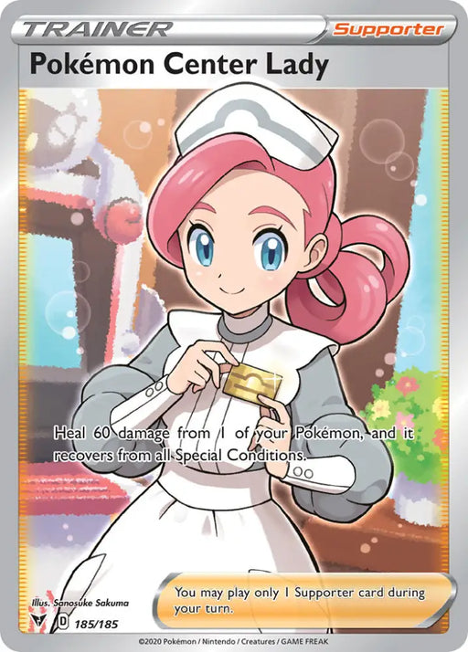 Pokemon Center Lady (185/185) [Sword & Shield: Vivid Voltage] - Pokemon Single