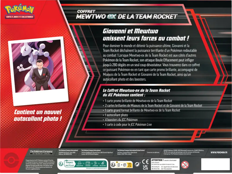 Pokemon Coffret Mewtwo ex de la Team Rocket (French) - Pokémon Sealed