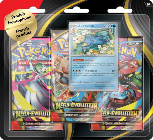 Pokemon ME01 Mega Evolution 3PK Blister Akwakwak (FR) - Pokémon Sealed