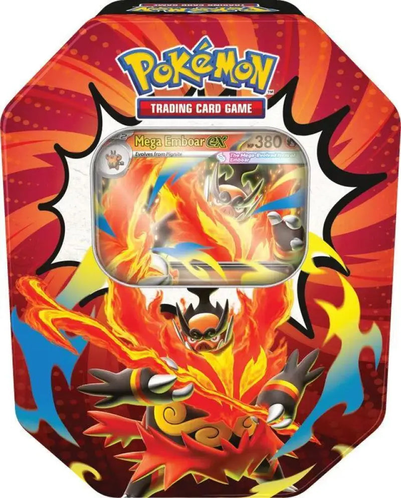 Pokemon ME2.5 Ascended Heroes Tin Mega Emboar ex - Pokémon Sealed