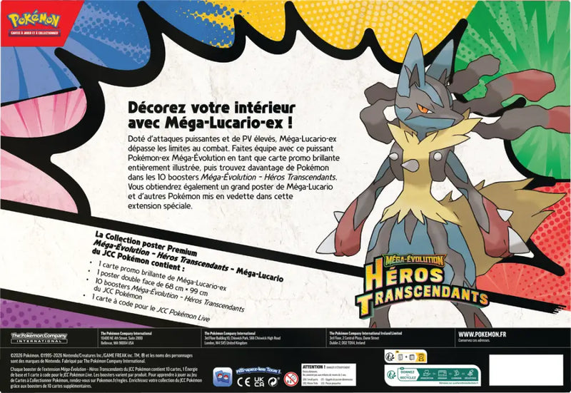 Pokemon ME2.5 Héros Transcendants Collection Poster Premium Méga-Lucario ex (FR) - Pokémon Sealed