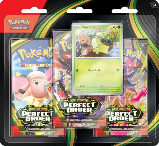Pokemon ME3 Perfect Order 3 Pack Blister Chikorita - Pokémon Sealed