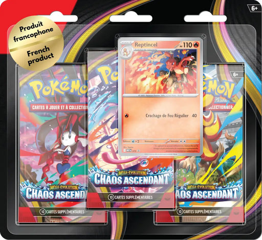 Pokemon ME4 Chaos Ascendant 3 Pack Blister Reptincel (FR) - Pokémon Sealed
