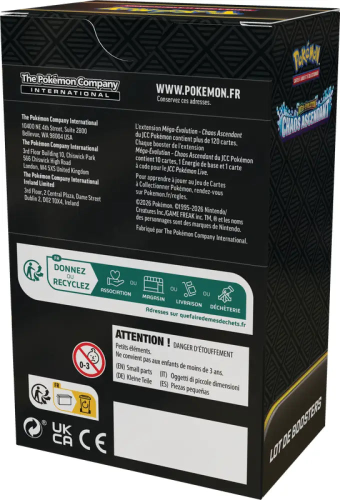 Pokemon ME4 Chaos Ascendant Lot de Boosters (FR) - Pokémon Sealed