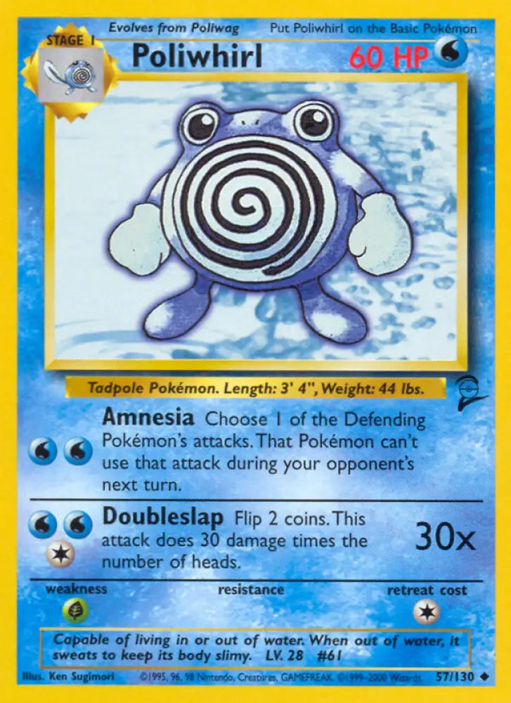 Poliwhirl (57/130) [Base Set 2] - Pokemon Single
