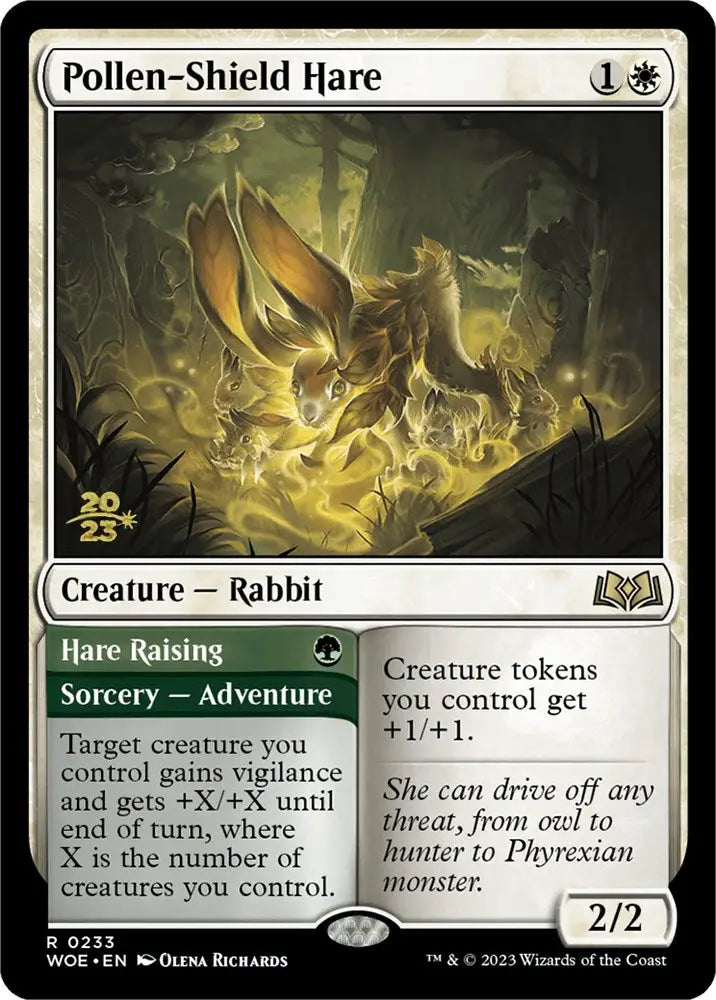 Pollen-Shield Hare // Hare Raising (Promo Pack) [Wilds of Eldraine Promos] - MTG Single