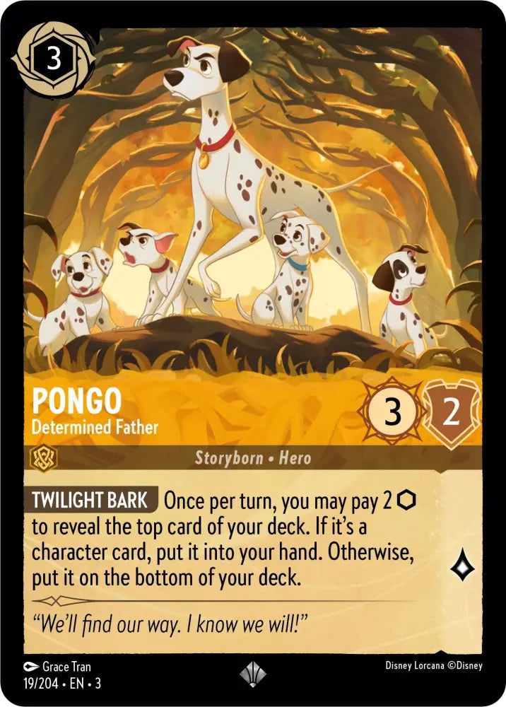 Pongo - Determined Father (19/204) [Into the Inklands] - Lorcana Single