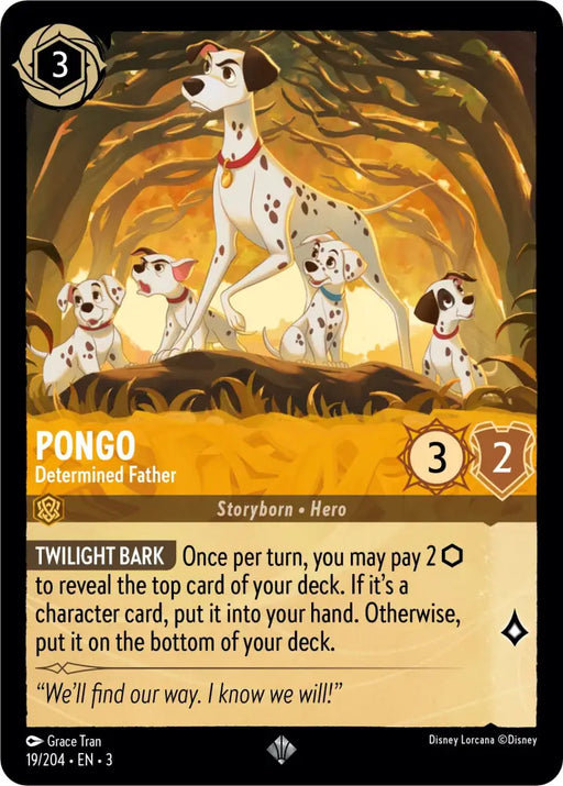 Pongo - Determined Father (19/204) [Into the Inklands] - Lorcana Single
