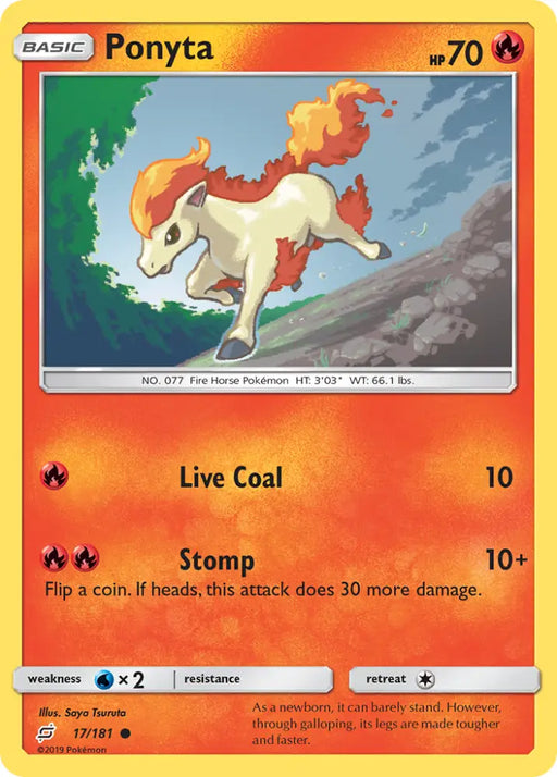 Ponyta (17/181) [Sun & Moon: Team Up] - Pokemon Single