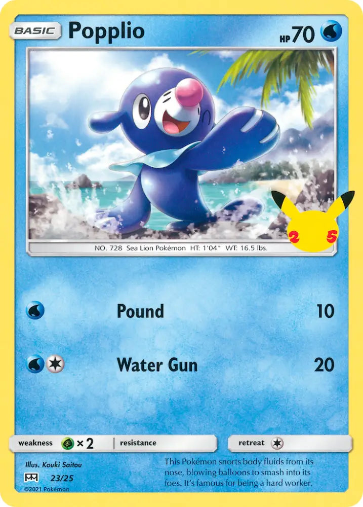 Popplio (23/25) [McDonald’s 25th Anniversary] - Pokemon Single