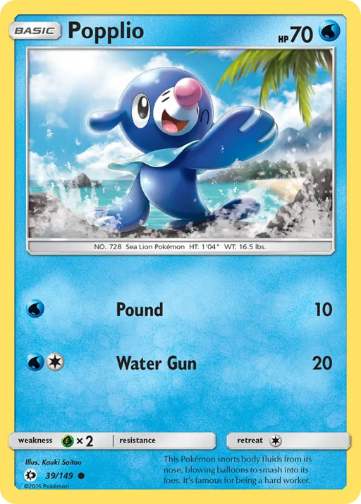 Popplio (39/149) [Sun & Moon: Base Set] - Pokemon Single