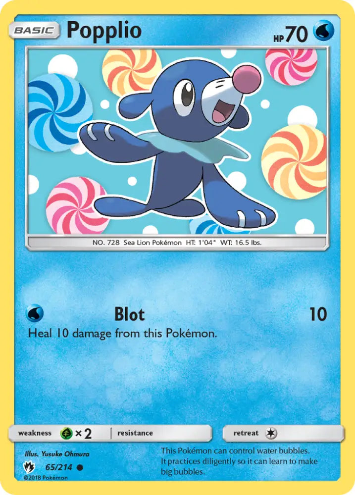 Popplio (65/214) [Sun & Moon: Lost Thunder] - Pokemon Single