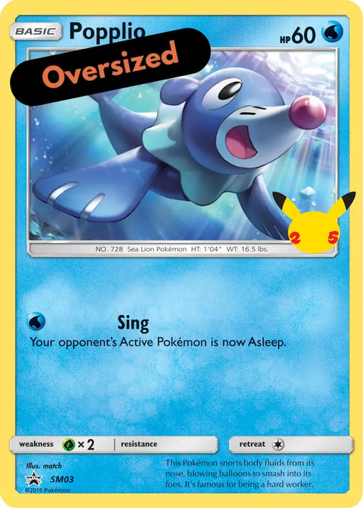 Popplio (SM03) (Jumbo Card) [First Partner Pack] - Pokemon Single