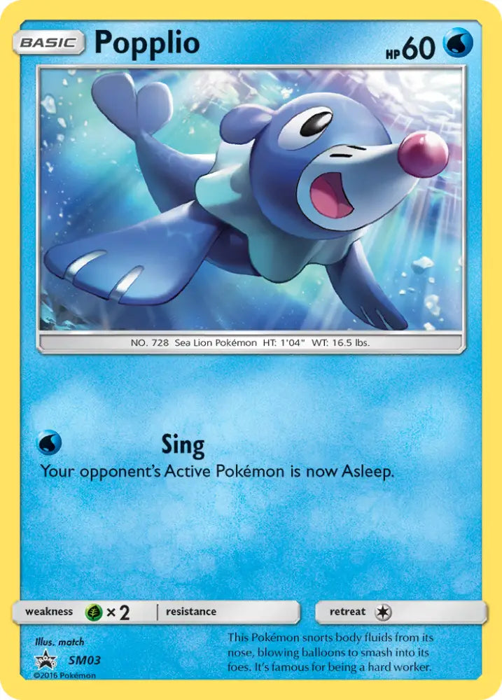 Popplio (SM03) [Sun & Moon: Black Star Promos] - Pokemon Single