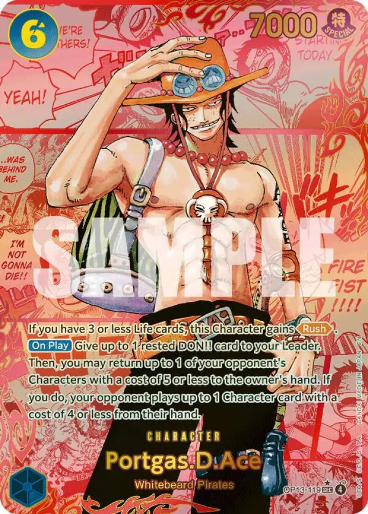 Portgas.D.Ace (119) (Red Super Alternate Art) (OP13-119) [Carrying On His Will]